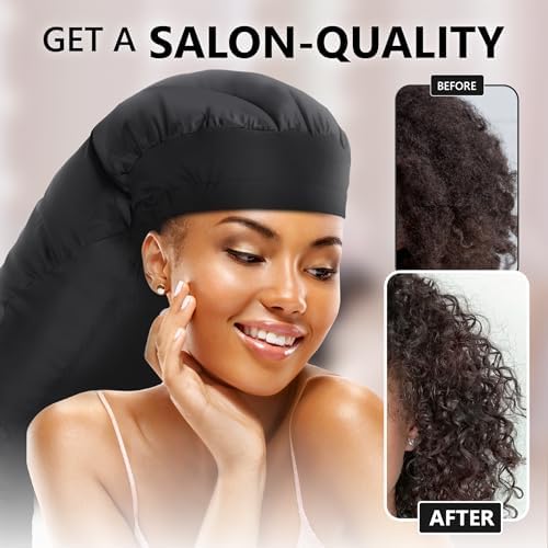 Large Hooded Hair Dryer Bonnet w/Integrated Headband - Reduces Heat Exposure Around Ears & Neck - Enhanced Size for Use with Rollers, Speeds Up Drying Time, Safe Deep Conditioning at Home, Adjustable - Image 6