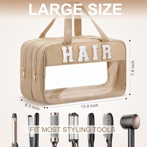 Pinkunn Hair Tool Travel Bag Tools Large Travel Case, Camel - Image 2