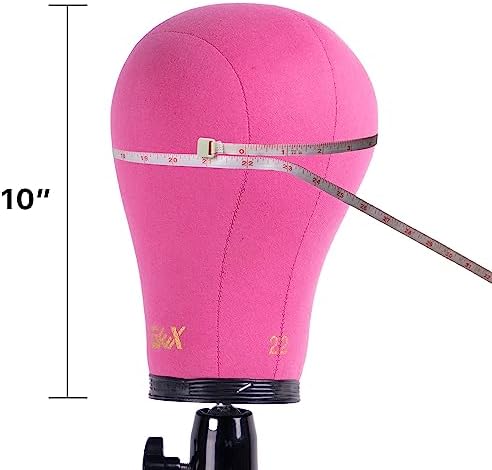 GEXWORLDWIDE GEX 20"-24" Canvas Cork Wig Block Mannequin Head for Wig Making Drying Styling Display with Table C Clamp Stand Holder (Rosy 22") - Image 2