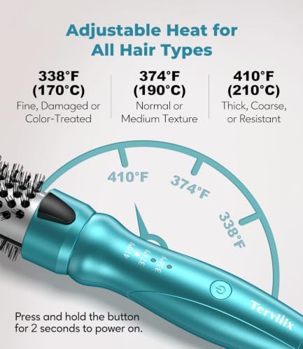 Terviiix Thermal Brush, MINI 1 Inch Hot Brush, Ionic Heated Round Brush, Tourmaline Ceramic Ionic Curling Iron for Short Hair, Adjustable Temperature, Dual Voltage - Image 4