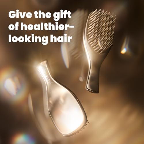 Tangle Teezer Chrome Detangler Mini Hair Brush, Straight to Curly, Gold - Image 2