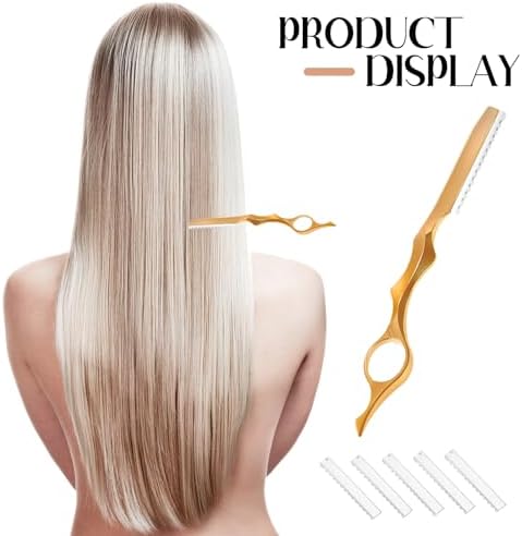 Mudder 11 Pcs Hair Razor for Cutting Thinning Styling Comb, Gold - Image 5