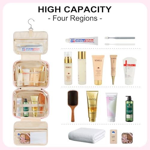 TOPEAST Hanging Travel Toiletry Bag - Personalized Travel Essentials for Women - Letter G - Image 5