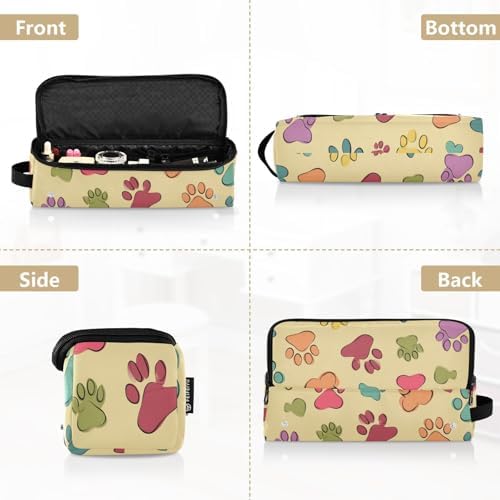 Hair Tools Travel Bag with Heat Resistant Mat Detachable 2-in-1 Curling Iron Travel Case Hot Tools Organizer for Straightener Flat Iron Light Yellow Cute Footprints - Image 5