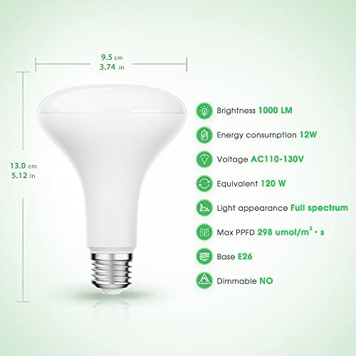 LED Grow Light Bulb, BR30 Grow Light Bulbs, Full Spectrum - Image 4
