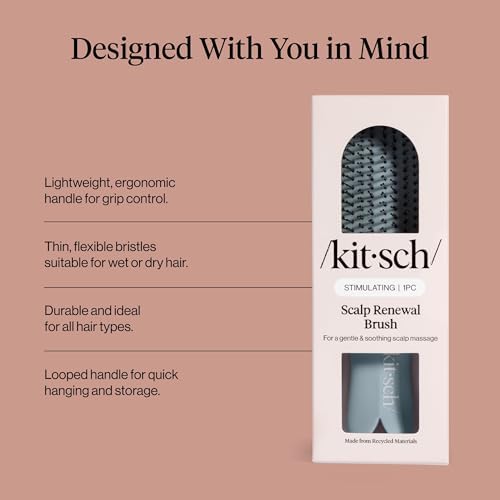 Kitsch Scalp Renewal Brush - Hairbrush Scalp Massager - Haze Blue - Image 4