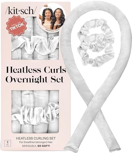Kitsch Satin Heatless Curls Overnight Set - Ivory by Kitsch