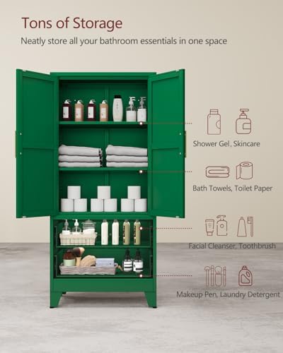 71" Metal Garage Storage Cabinet with 2 Doors 2 Adjustable Shelves - Image 5