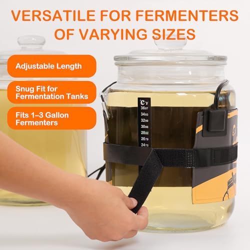 5''x19'' Kombucha Heating Wrap with Digital Thermostat, Adjustable Fermentation Heater Belt for 1Gallon Jars & Carboys, Precise Temperature Control Heated Pad for Beer, Wine & Mead Brewing - Image 2