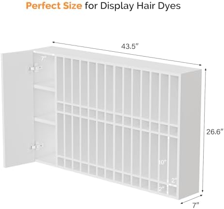 OmySalon Wall Mounted Salon Station, Cabinet with Hair Color Rack, Salon Color Rack Organizer with Adjustable Shelves, Barber Hair Dye Display for Hair Stylist, White - Image 3