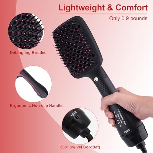 Blow Dryer Brush Hair Dryer One-Step Straightener Paddle Brush - Image 6