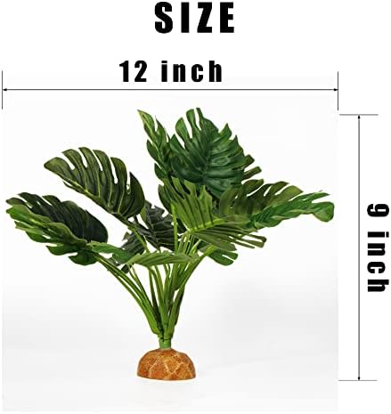 Fake Monstera Plants Reptile Terrarium Decor Gecko Tank Accessories - Image 2