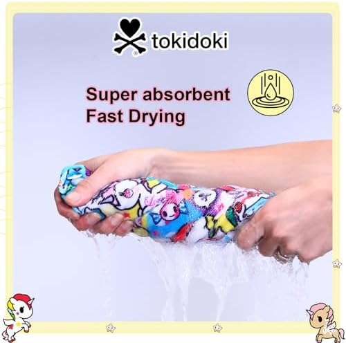 tokidoki Microfiber Hair Towel, Unicorno Hair Wrap,2 Pack Hair Dryer Towels - Image 4