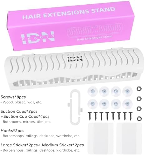 IDN BEAUTY Hair Extension Holder Stand for Styling, 4 Installation Modes With Tool, Hair Extension Holder Designed to Securely Hold Your Extensions for Washing, Styling, Packing and Storing (White) - Image 6