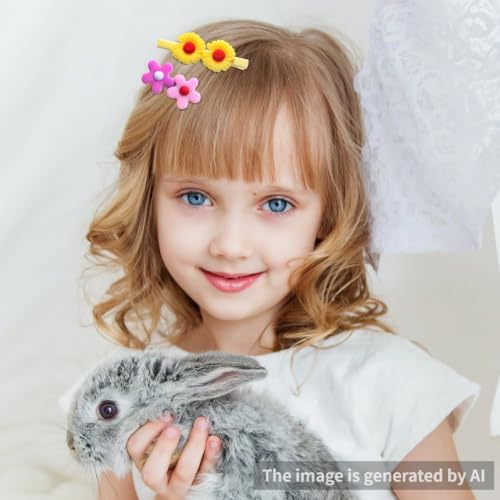 56PCS Toddler Hair Accessories Set: Colorful Rainbow Barrettes, Pins, Candy Fruits, Butterflies for Kids' Stylish Hairstyles - Image 6