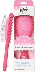 Wet Brush Curl Shaper Detangler Brush, Pink, Made for Women, Men & Kids by WetBrush
