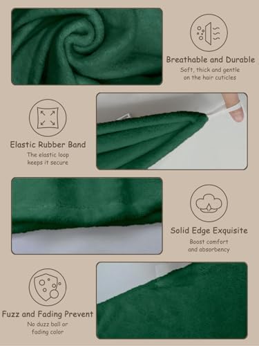 Hair Drying Towel 3 Pack - Ultra Soft Microfiber Turban Twist Hair Wrap for Women - Super Absorbent, Quick Dry Hair Towel Cap for Wet Hair (3 Colors, Yellow Green & Purple) - Image 3