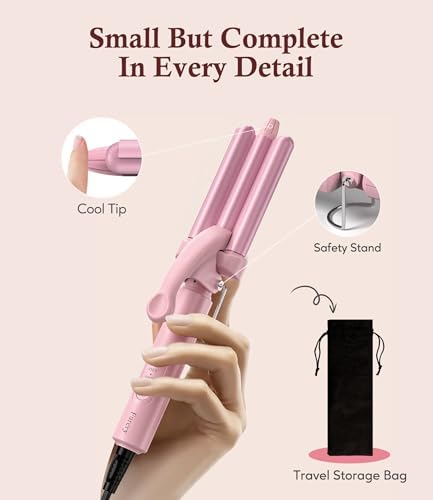 Farery Mini Hair Waver, 1/2 Inch 3 Barrel Curling Iron for Short Hair - Image 5