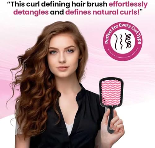 Detangling Brush for All Wet or Dry Hair Types, Pain-Free Brushing Durable, DuoFlex Anti-Static Bristles, Lightweight Handle, Vented Wave UltraFlex Hair Brush(Rose Dark Pink) - Image 2