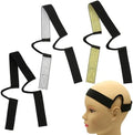 HINGTAI 3Pcs Double-Sided Velvet C-Shaped Ear Painless Wig Bands, Soft Painless Wig Band with Ear Cut Outs Tools, Comfortable Earless Melting Band Supplies Black Gold Silver by HINGTAI