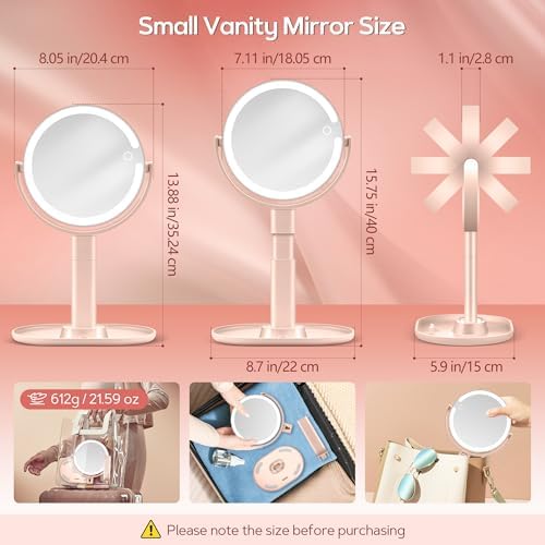 B Beauty Planet Makeup Mirror, Double-Sided Lighted Magnifying Mirror 30X - Image 6