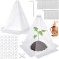 Reusable Plastic Garden Cloches, 7.8" x 11" Mini Greenhouse, 1.2mm Thick Clear Bell Covers with Metal Stakes Against Sun, Frost, Snails, Plant Protector (40pcs-Clear) by Niuyhe