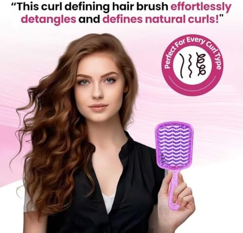 Detangling Hair Brush for All Wet or Dry Hair Types, Pain-Free Brushing Durable, DuoFlex Anti-Static Bristles, Lightweight Handle, Vented Wave UltraFlex Hair Brush(Rose Quartz Purple) - Image 7