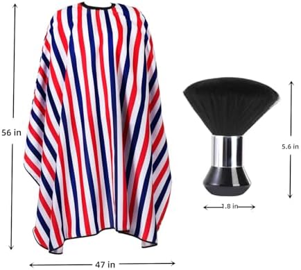 Professional Hair Cutting Cape with Neck Duster Brush, Large Size Salon Barber Cape for Men, Women and Kids(Multicolor Stripes) - Image 6