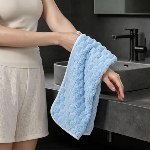 Cloud Velvet Hand Towels 3-Pack 14"x29.6" - Ultra Soft Microfiber Washcloths Set for Bathroom, Quick Dry Face & Hair Towels for Gym Spa - Image 3