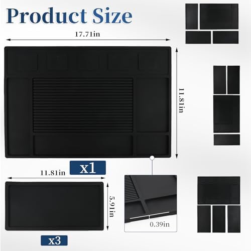 Magnetic Barber Mat for Clippers, Station Organizer with 5 Magnets - Image 2
