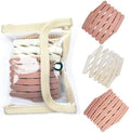 3Pcs+1 Retractable Pocket Headband, No Slip Foldable Hairband with Teeth, Fashion Portable Adjustable Hair Hoop with 1 Plastic Storage Bag for Washing Makeup Travel Outdoor-2Pink1White1Organizer by Enjoythelife
