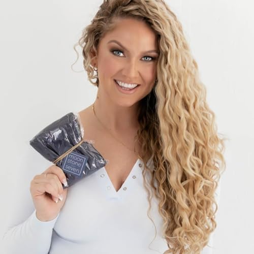 MoonstoneSeven Hair Plop - Curl Prep Wrap for Drying, Shaping & Frizz Control - Soft Cotton Lycra Hair Wrap for Wavy & Curly Hair - Reduces Frizz, Shortens Dry Time & Enhances Curl Definition - Purple - Image 3