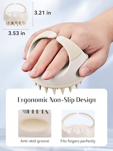 HEETA 2Pack Scalp Massager Scrubber Shampoo Brush for Hair Growth Easy-Grip - Image 2