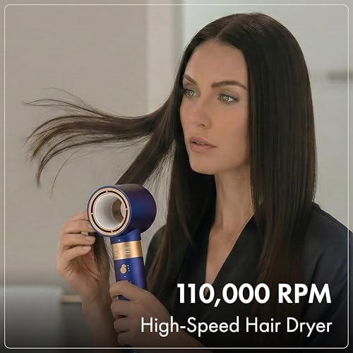 6-in-1 Hot Air Multi-Styler with Case, Hair Dryer & Blow Dryer Thermal Round Brush, Auto-Wrap Curler & Straightener, Fast Drying & Negative Ion Styling for Smooth Frizz-Free Blowouts (Blue Noir) - Image 5