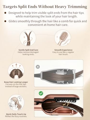 Cordless Split Ends Trimmer for Hair, Rechargeable Hair Care Tool-G - Image 3