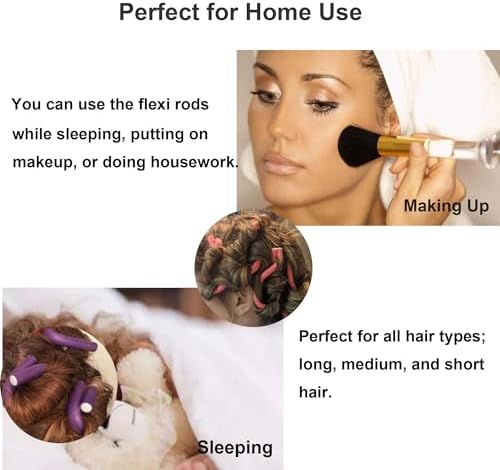 36Pcs Flexible Hair Rollers and Curlers Set - 7" 0.63" & 0.47" Bendable Soft Foam Rods for Heatless Curling Short & Long Hair - Image 4