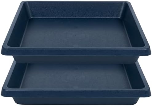 Square Plant Saucer 8 Inch 2 Pack, Saucers for Potted Plants and Water Catcher Tray, Planter Durable Plastic Trays, Plant Drip Trays and Flower Pot Saucers, Plant Saucers for Indoors and Outdoors by Unknown