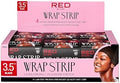 Red by Kiss Hair Wrapping Strip, Ultra Strong 2X Longer Stretch, 40 Strips, Suitable for Wet/Dry Hair, White, Styling Paper for Sleek Hairstyles (3.5", Black, 6 PACK) by REDbyKISS