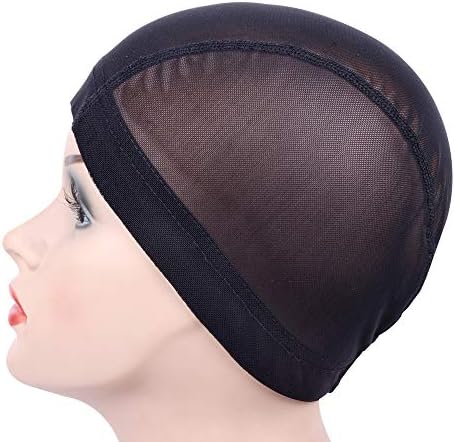 YANTAISIYU 2 PCS/Lot Black Mesh Cap Wig Cap for Making Wigs Stretchable Hairnets with Wide Elastic Band (Mesh Cap L) - Image 3