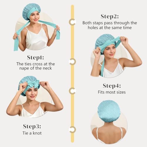 ZIMASILK 100% Mulberry Silk Bonnet for Sleeping Women Long Hair, Star - Image 6