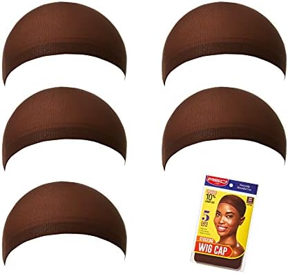 Red by Kiss Stocking Wig Cap 5 PCS (Dark Brown) by REDbyKISS