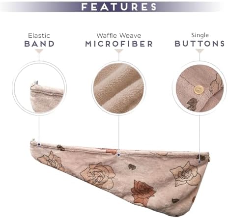 4 Pcs Microfiber Hair Towel Wrap Turban with Bloom for Home Gym Travel - Image 2