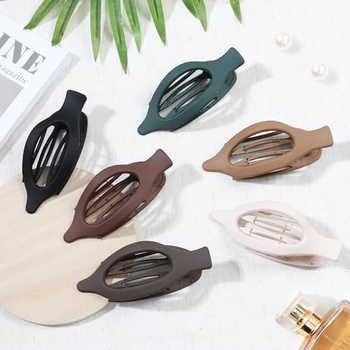 Flat Hair Clips for Women - 6 PCS French Flat Claw Clips Medium Hair Clips for Girls Large Hair Claw Clips for Thick or Thin Hair Strong Hold No Slip Hair Accessories for women (Basic) - Image 2
