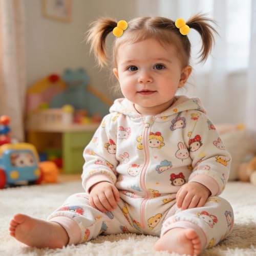 choicbaby 40PCS Pom Pom Hair Ties Elastic Rubber Band for Toddlers - Image 6