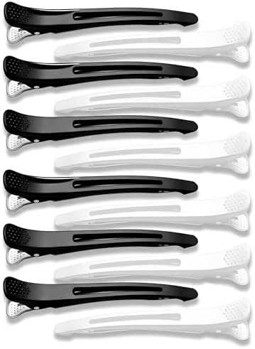 Duck Bill Hair Clips for Women 12 Pcs Black for Hair Styling Clips by JECOLE
