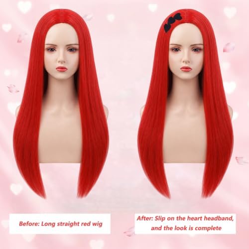 Mildiso 5pcs Kids Red Princess Cosplay Wig for Girls Halloween Costume M148 - Image 2