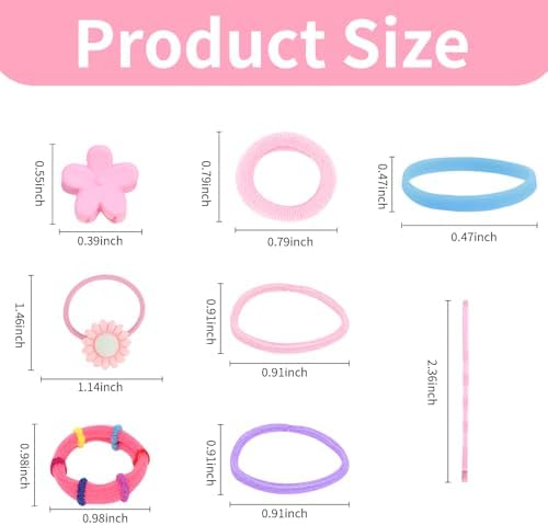 ANBALA Girls Hair Accessories Set Colorful Hair Ties for Women Girls, Elastic Ponytail Holders Rubber Band Flower Hair Clips Hair Pins Hair Accessories Kit (1110PCS) - Image 2