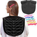Hair Cutting Guide Cape Hair Cutting Collar for Hairstylists with Guidelines Weighted Hair Cutting Mat Silicone Waterproof Haircut Shoulder Mat (Black) by DBYANAN