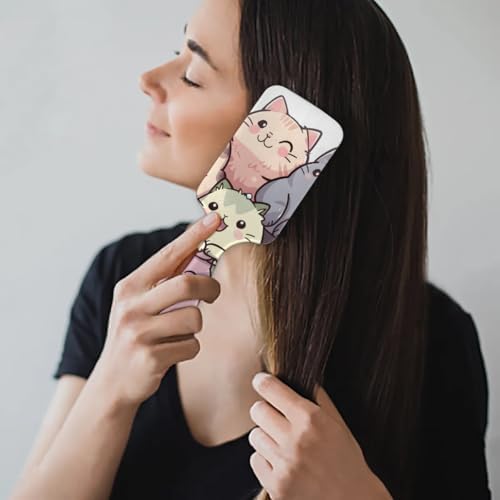 Hair Curler Brush Cartoon Cat Detangling Hair Brush for All Hair Types,Hair Straightener Brush Wet and Dry Hair for Adults and Hair Brush for Women - Image 7