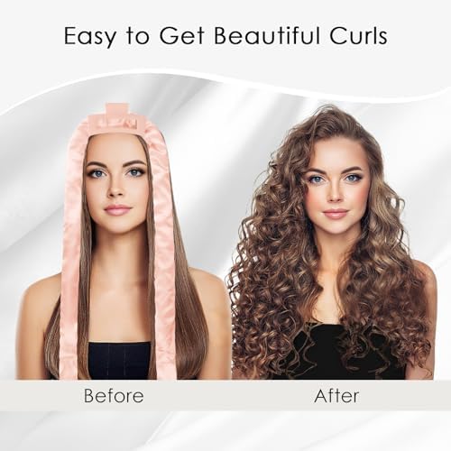 weiwei Satin Heatless Curls Overnight Hair Curler Headband, No Heat Curls Overnight Hair Curlers to Sleep In, 70" Hair Curlers No Heat, 9 Pcs Satin Heatless Curling Set for Women Long Hair - Image 3